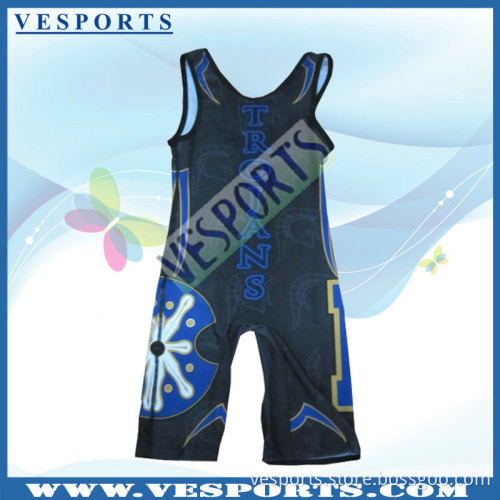 Poly-Lycra Fabric Wrestling Singlets Dye Sublimation